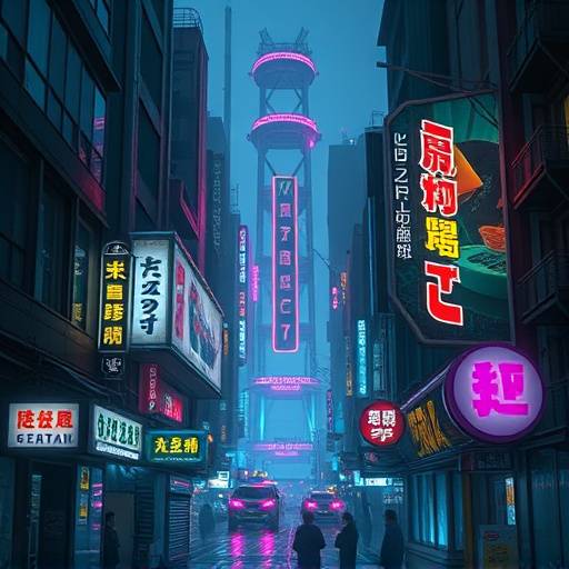 Game cover art for 'Cyberpunk Cityscape'.