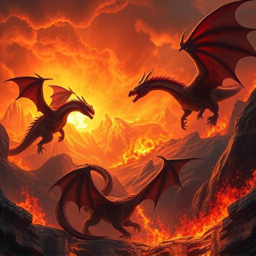 Game cover art for 'Dragon Clash Mobile'. Dragons clashing in a fiery landscape.