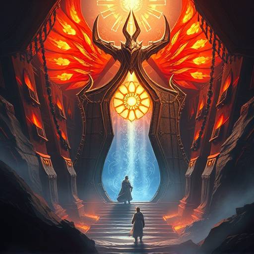 Game cover art for 'Mystic Realms II'. Depicts a fantasy warrior standing before a magical portal.